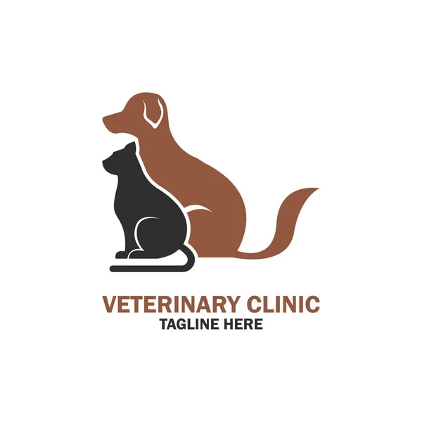 Veteriner logosu, sloganı için metin alanı ile / slogan, vektör çizim
