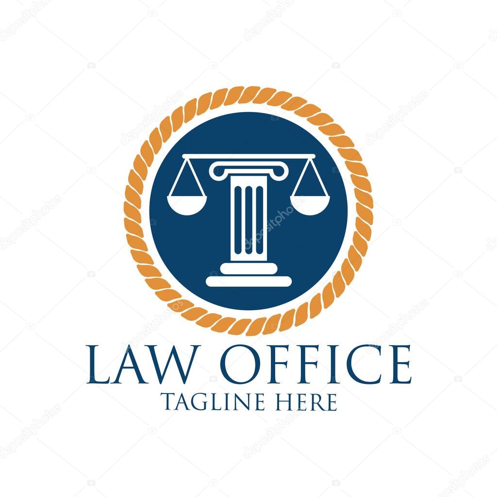 law firm logo with text space for your slogan / tagline, vector illustration