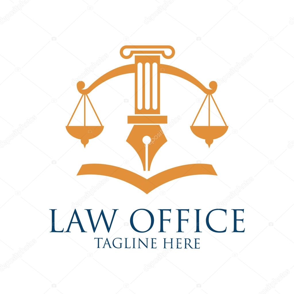 law firm logo with text space for your slogan / tagline, vector illustration