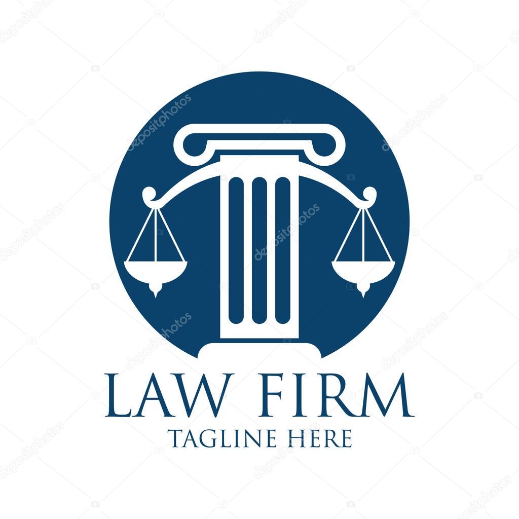 Law firm logo with text space for your slogan / tagline, vector illustration