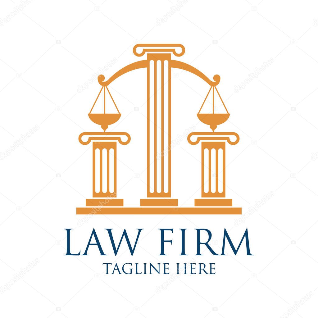 Law firm logo with text space for your slogan / tagline, vector illustration