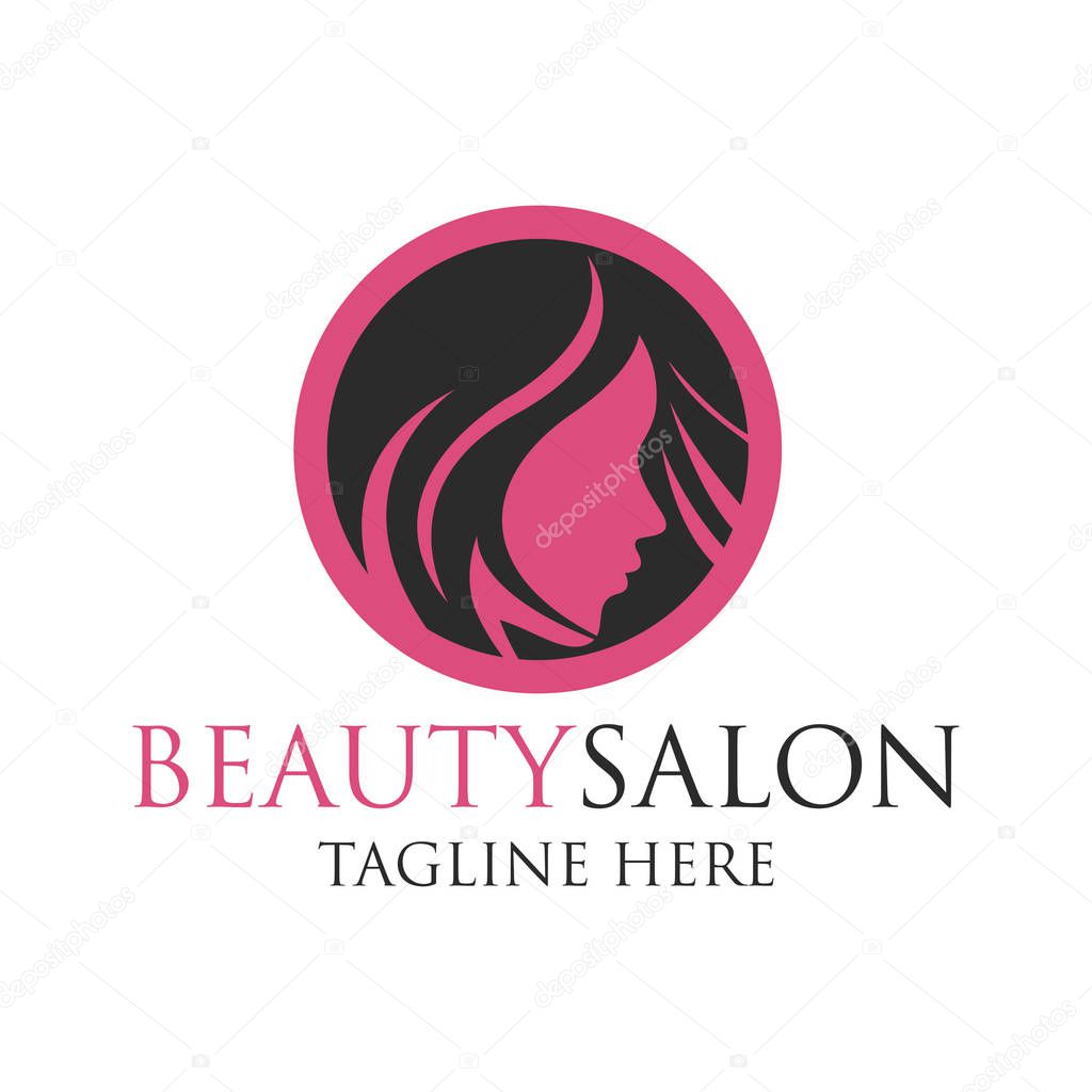Beautician logo with text space for your slogan / tagline, vector illustration