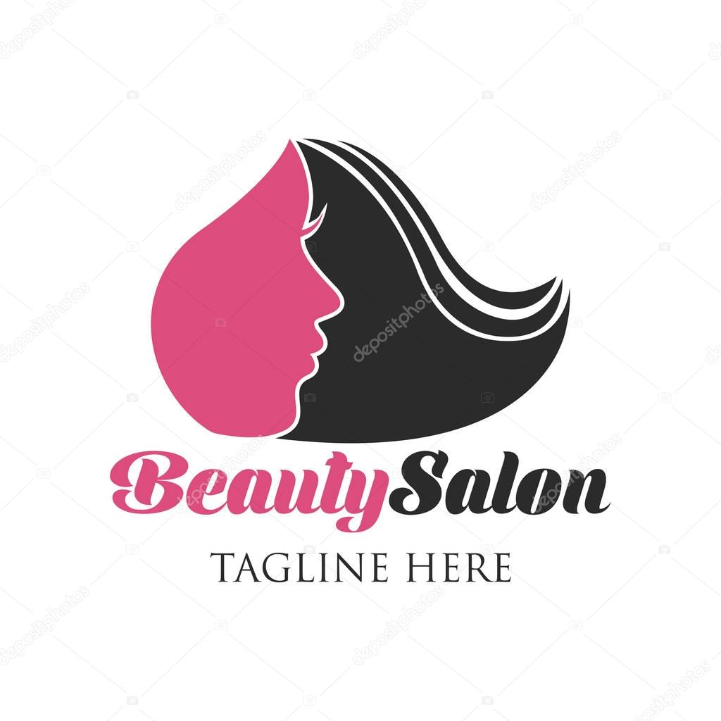 Beautician logo with text space for your slogan / tagline, vector illustration