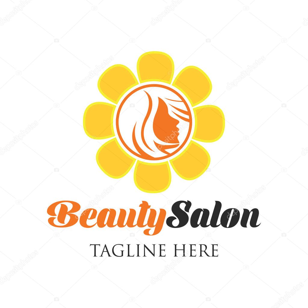 Beautician logo with text space for your slogan / tagline, vector illustration