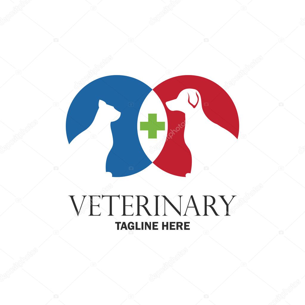 Veterinary logo with text space for your slogan / tagline, vector illustration
