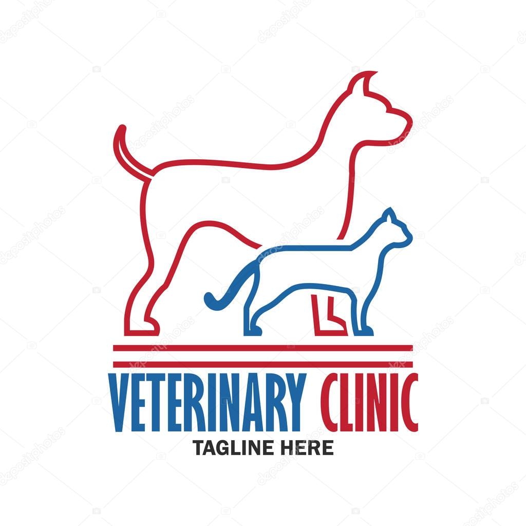 Veterinary logo with text space for your slogan / tagline, vector illustration