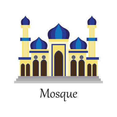 İslam Camii / Mescid Müslüman için dua kutsal kişilerin resmi. vektör çizim
