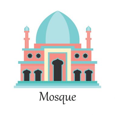 İslam Camii / Mescid Müslüman için dua kutsal kişilerin resmi. vektör çizim