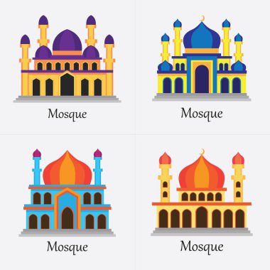 İslam Camii / Mescid Müslüman için dua kutsal kişilerin resmi. vektör çizim