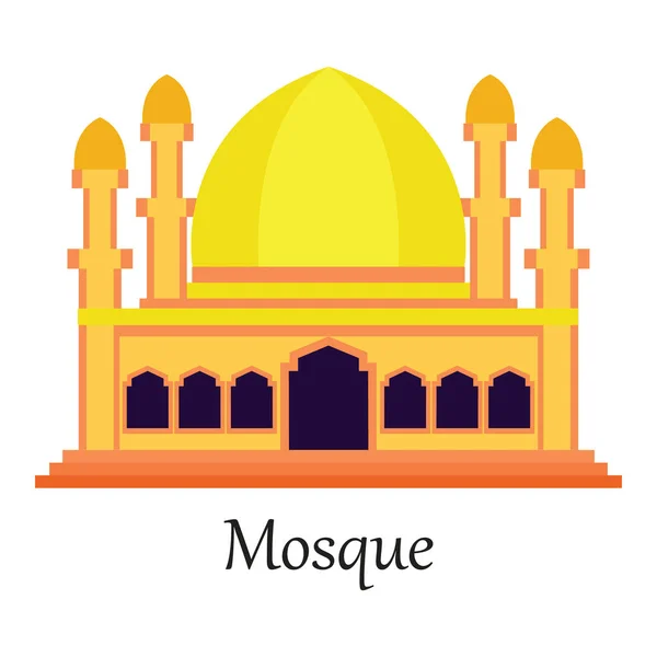 Iszlám mecset / Masjid a muszlim imádkozni ikonra. vektoros illusztráció — Stock Vector