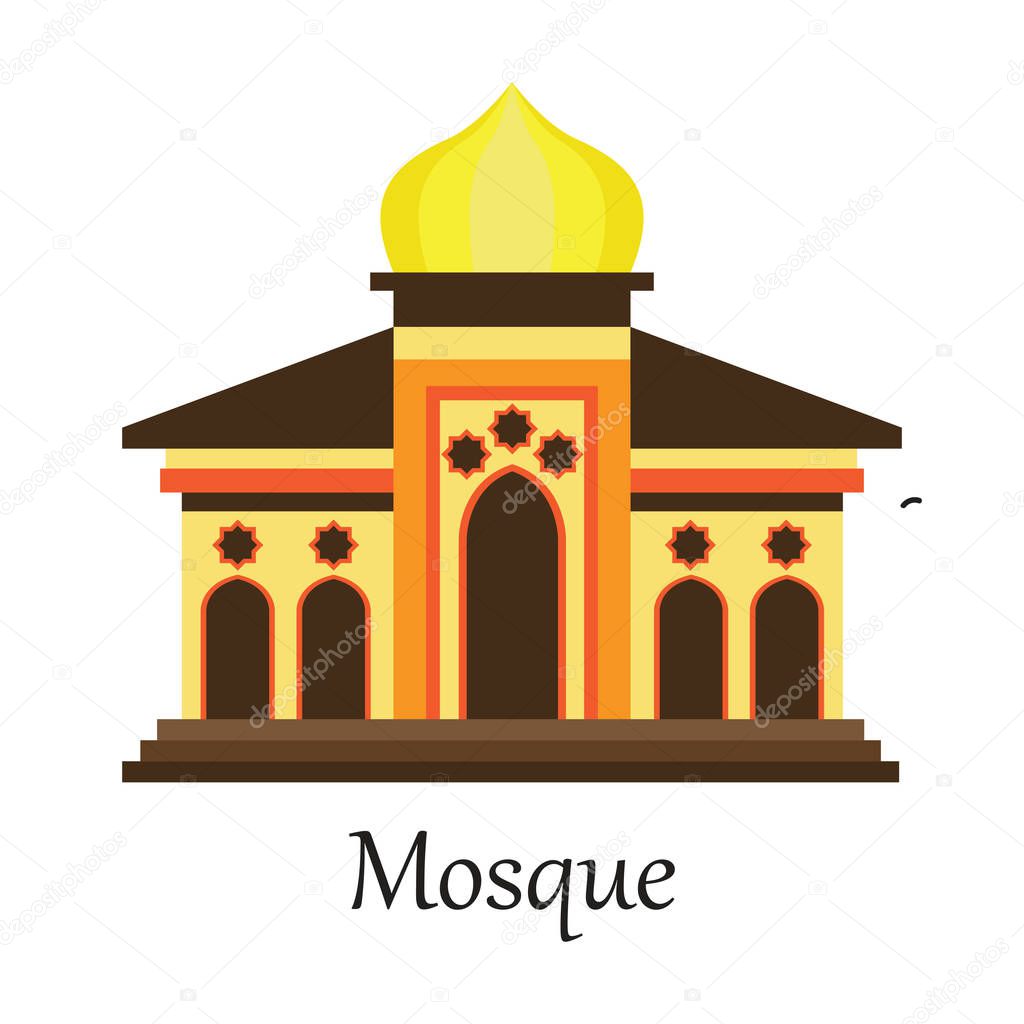 Islamic Mosque / Masjid for Muslim pray icon. vector illustration