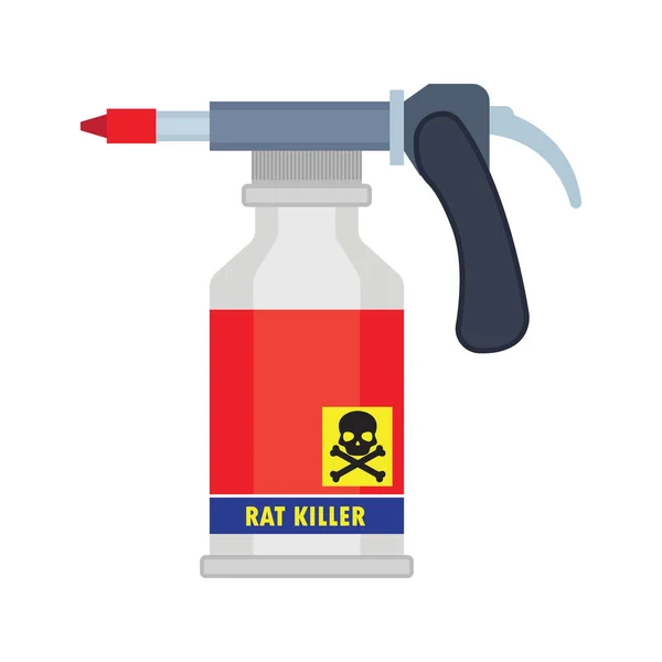 Spray de veneno asesino de ratas y ningún concepto de signo de rata. ilustración vectorial — Vector de stock