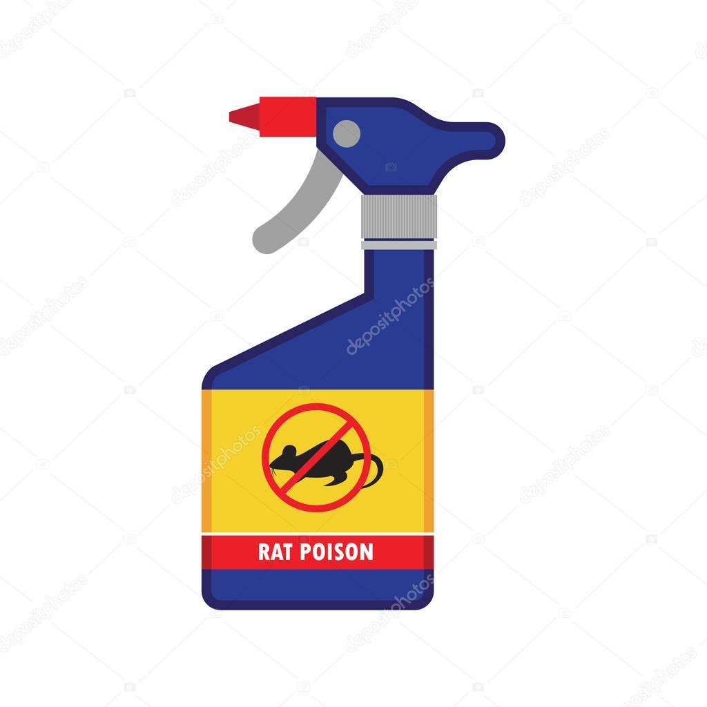 spray of rat killer poison and no rat sign concept. vector illustration