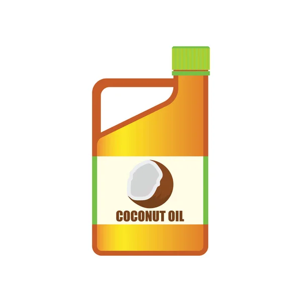 Concepto de fruta de coco y aceite de coco. ilustración vectorial — Vector de stock