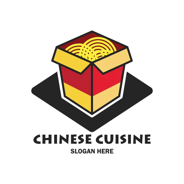 Restaurante chinês / logotipo de comida chinesa com espaço de texto para o seu slogan / slogan, ilustração vetorial — Vetor de Stock