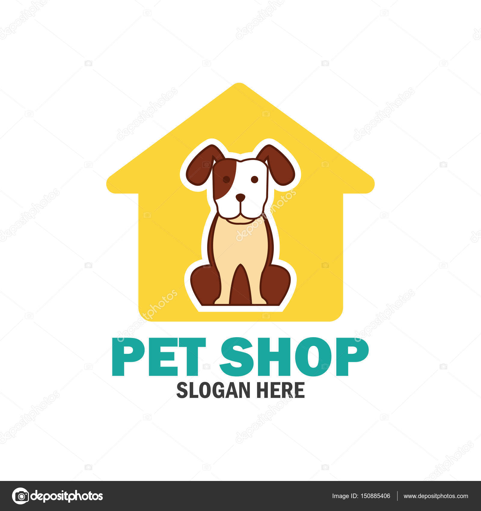 Pets shop, pets care, pets lover logo with text space for your slogan