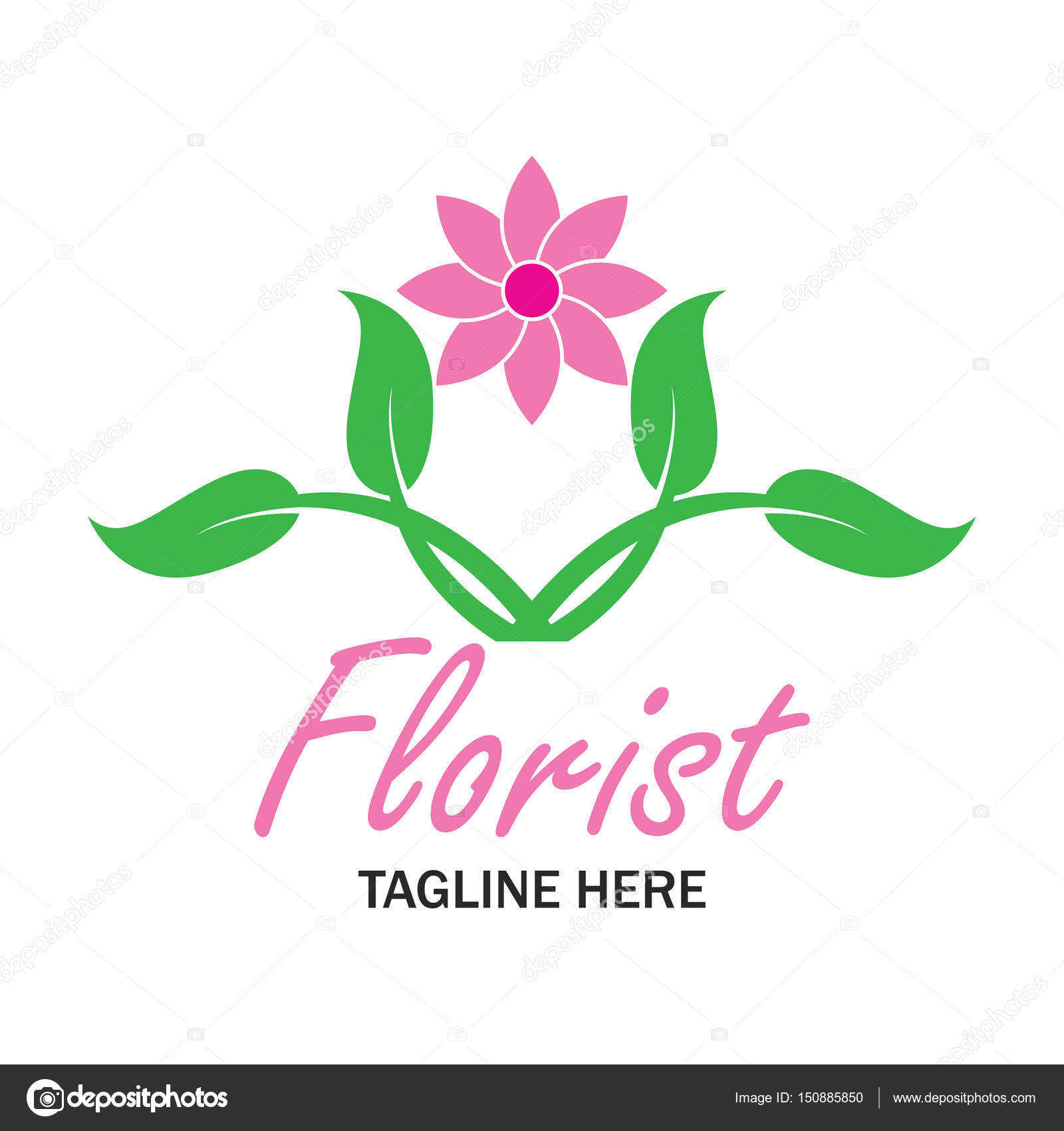 Florist logo with text space for your slogan / tagline, vector illustration Stock Vector Image