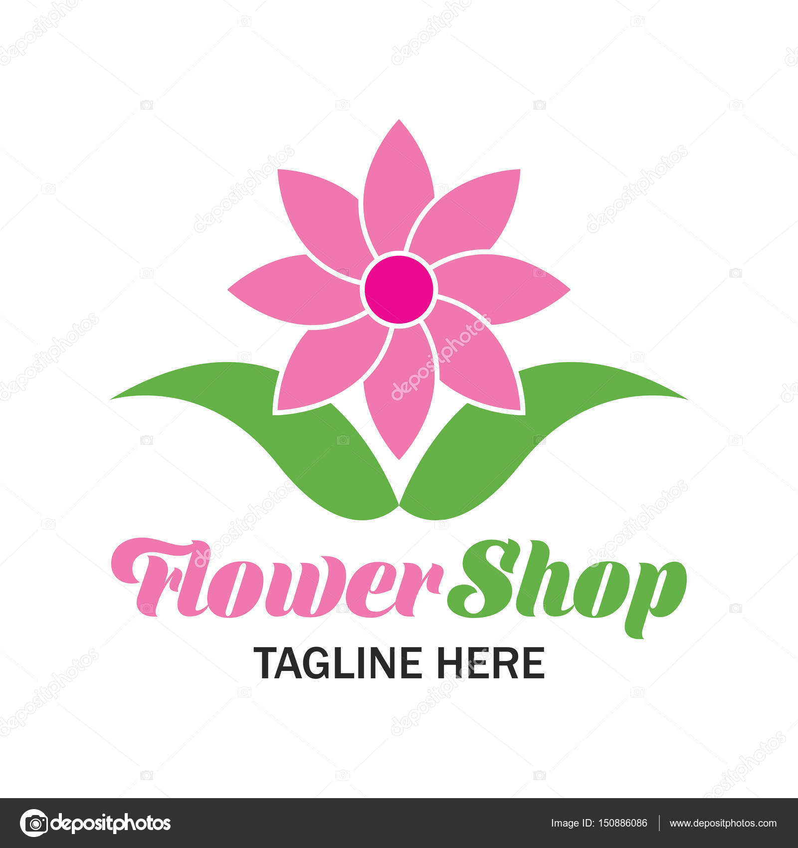 Florist logo with text space for your slogan / tagline, vector illustration Stock Vector Image