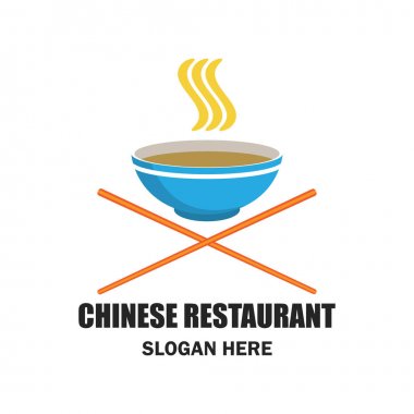 Çin restoranı / Çin yemeği logo metin ile uzay sloganınız için / slogan, vektör çizim
