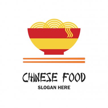 Çin restoranı / Çin yemeği logo metin ile uzay sloganınız için / slogan, vektör çizim