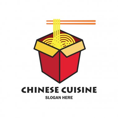Çin restoranı / Çin yemeği logo metin ile uzay sloganınız için / slogan, vektör çizim