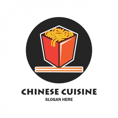 Çin restoranı / Çin yemeği logo metin ile uzay sloganınız için / slogan, vektör çizim