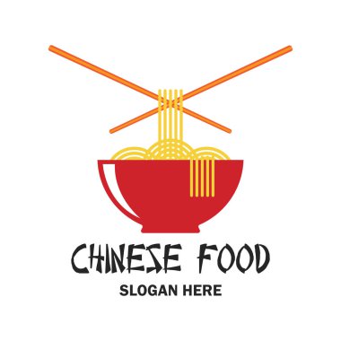 Çin restoranı / Çin yemeği logo metin ile uzay sloganınız için / slogan, vektör çizim