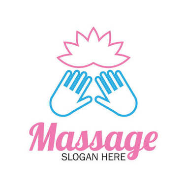 Terapi logosu, sloganı için metin alanı ile masaj / slogan, vektör çizim