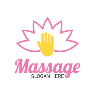 Terapi logosu, sloganı için metin alanı ile masaj / slogan, vektör çizim