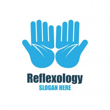 Refleksoloji, bölge terapi logosu, sloganı için metin alanı ile / slogan, vektör çizim