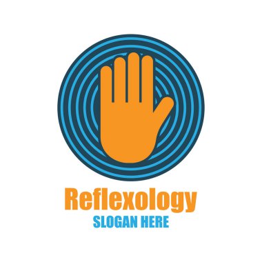 Refleksoloji, bölge terapi logosu, sloganı için metin alanı ile / slogan, vektör çizim
