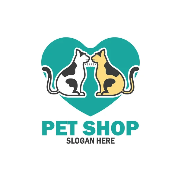 Tienda de mascotas, cuidado de mascotas, mascotas amante logotipo con espacio de texto para su eslogan / lema, ilustración vectorial — Vector de stock