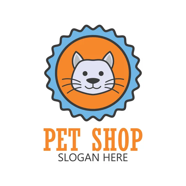 Huisdieren shop, zorg voor huisdieren, huisdieren minnaar logo met tekst ruimte voor uw slogan / slogan, vectorillustratie — Stockvector