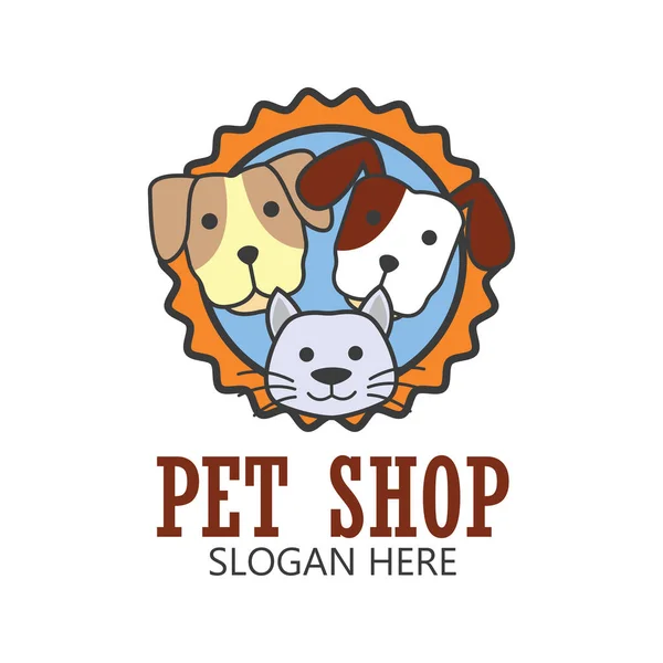 Tienda de mascotas, cuidado de mascotas, mascotas amante logotipo con espacio de texto para su eslogan / lema, ilustración vectorial — Vector de stock