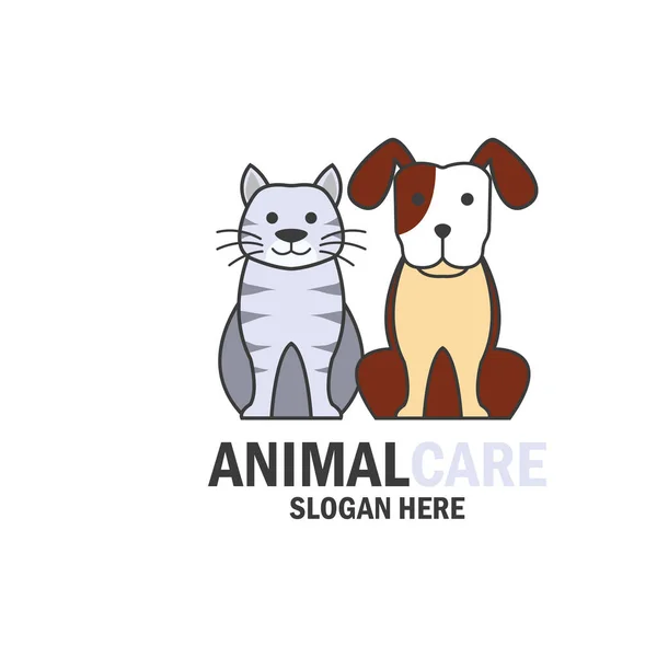 Loja de animais de estimação, cuidados com animais de estimação, logotipo do amante de animais de estimação com espaço de texto para o seu slogan / slogan, ilustração vetorial — Vetor de Stock