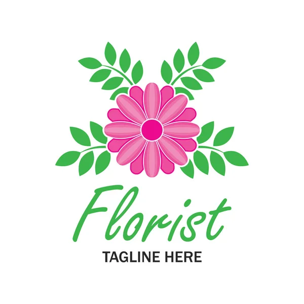 Logo fleuriste avec espace texte pour votre slogan / slogan, illustration vectorielle — Image vectorielle