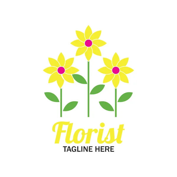 Florist logo with text space for your slogan / tagline, vector illustration Stock Vector Image