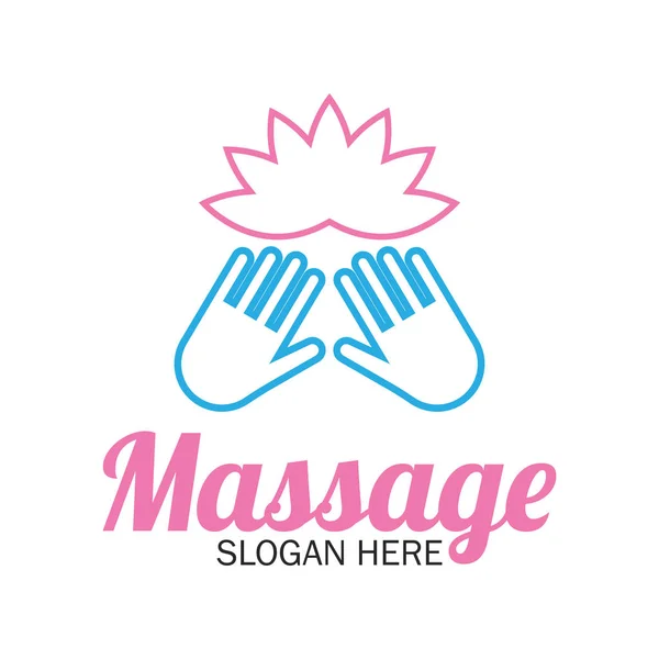 Logo de terapia de masaje con espacio de texto para su eslogan / eslogan, ilustración vectorial — Archivo Imágenes Vectoriales