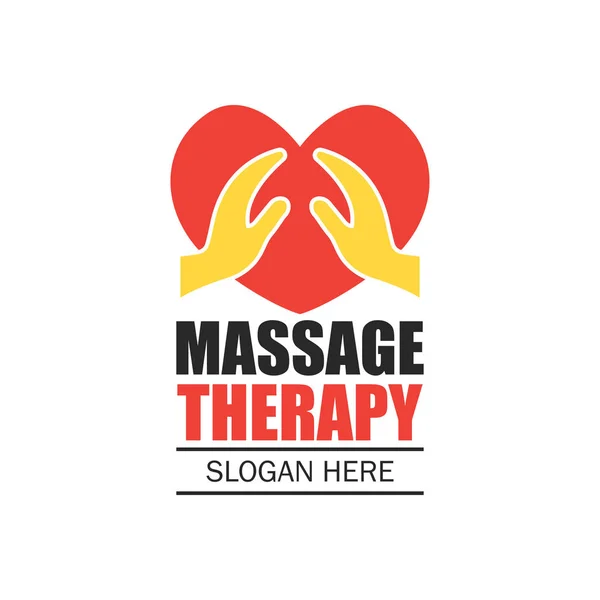 Massagetherapie-Logo mit Textfläche für Ihren Slogan / Slogan, Vektorillustration — Stockvektor