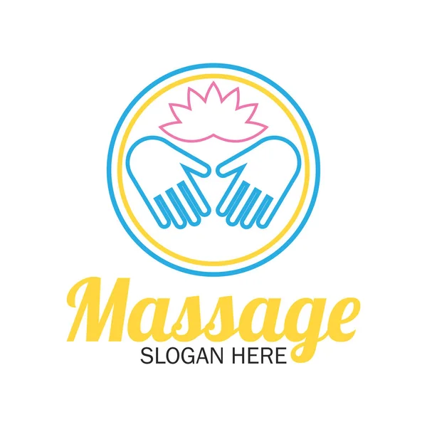 Massagetherapie-Logo mit Textfläche für Ihren Slogan / Slogan, Vektorillustration — Stockvektor