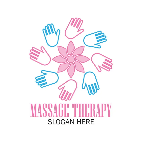 Logotipo da terapia de massagem com espaço de texto para o seu slogan / slogan, ilustração vetorial —  Vetores de Stock