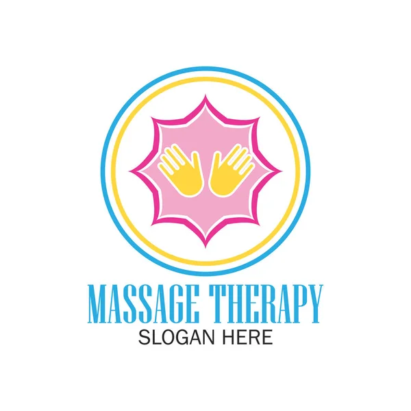 Logo de massothérapie avec espace texte pour votre slogan / slogan, illustration vectorielle — Image vectorielle