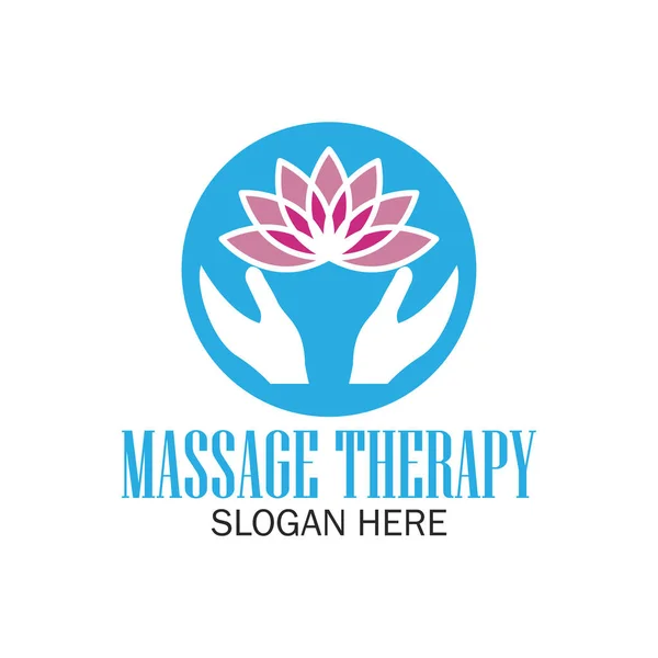 Logo de terapia de masaje con espacio de texto para su eslogan / eslogan, ilustración vectorial — Vector de stock