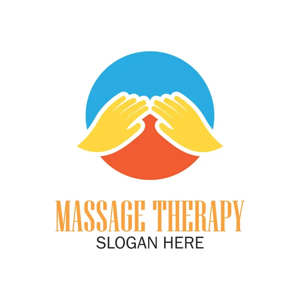 Logo de terapia de masaje con espacio de texto para su eslogan / eslogan, ilustración vectorial — Vector de stock
