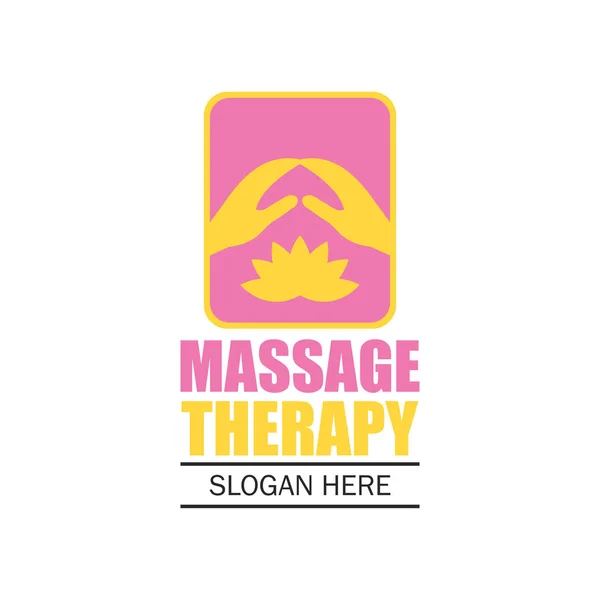 Terapi logosu, sloganı için metin alanı ile masaj / slogan, vektör çizim — Stok Vektör