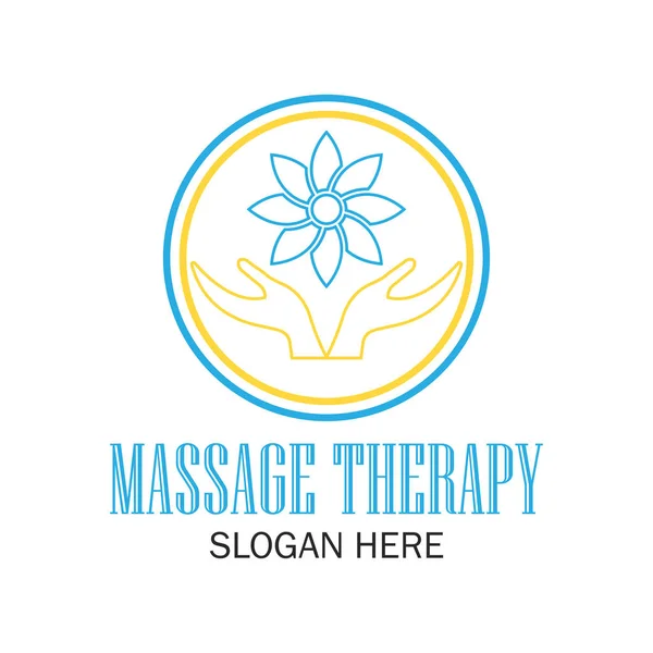 Logotipo da terapia de massagem com espaço de texto para o seu slogan / slogan, ilustração vetorial — Vetor de Stock