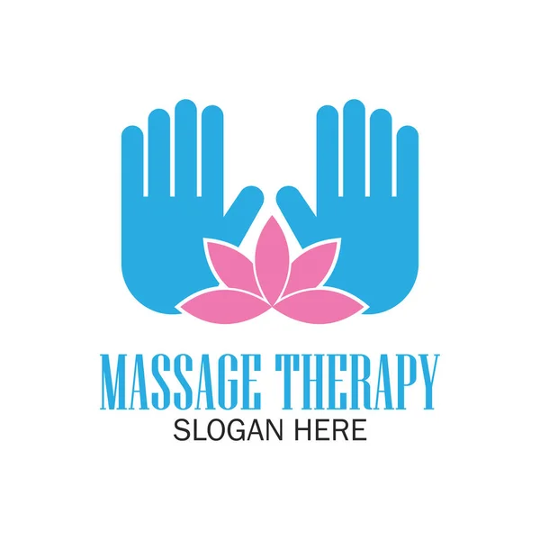 Masážní terapie logo s textem prostor pro váš slogan / slogan, vektorové ilustrace — Stockový vektor