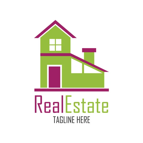 Logo immobiliare con spazio di testo per il tuo slogan / tagline, illustrazione vettoriale — Vettoriale Stock