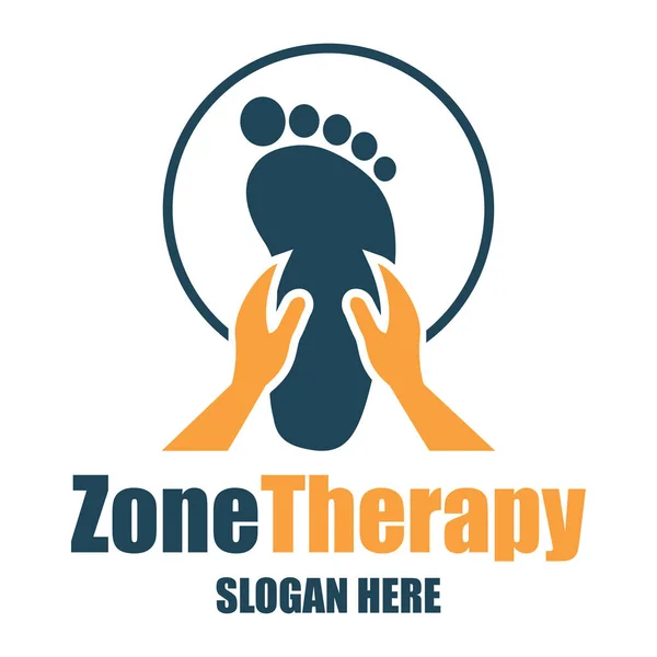 Reflexologie, zone therapie logo met tekst ruimte voor uw slogan / slogan, vectorillustratie — Stockvector