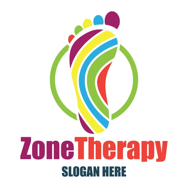 Reflexologie, zone therapie logo met tekst ruimte voor uw slogan / slogan, vectorillustratie — Stockvector
